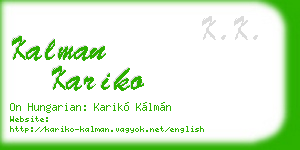 kalman kariko business card